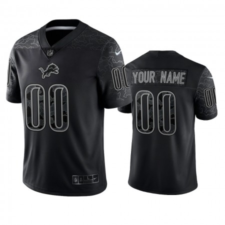 Miesten Detroit Lions NFL Pelipaita Custom Musta Reflective Limited